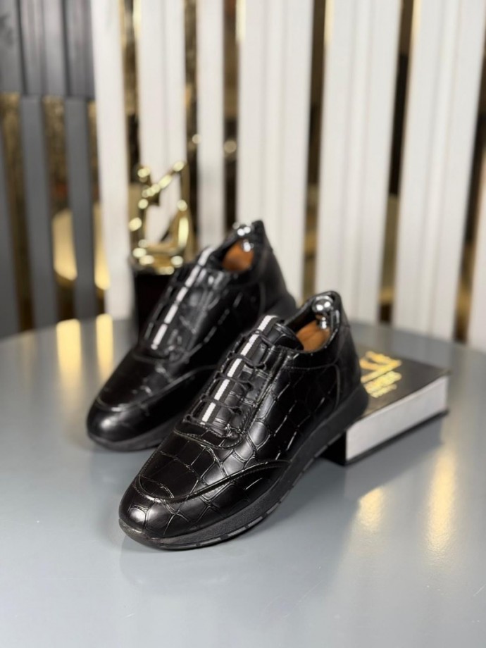 YENİ SEZON SPOR ZRA MODEL - SİYAH KROKAN DERİ