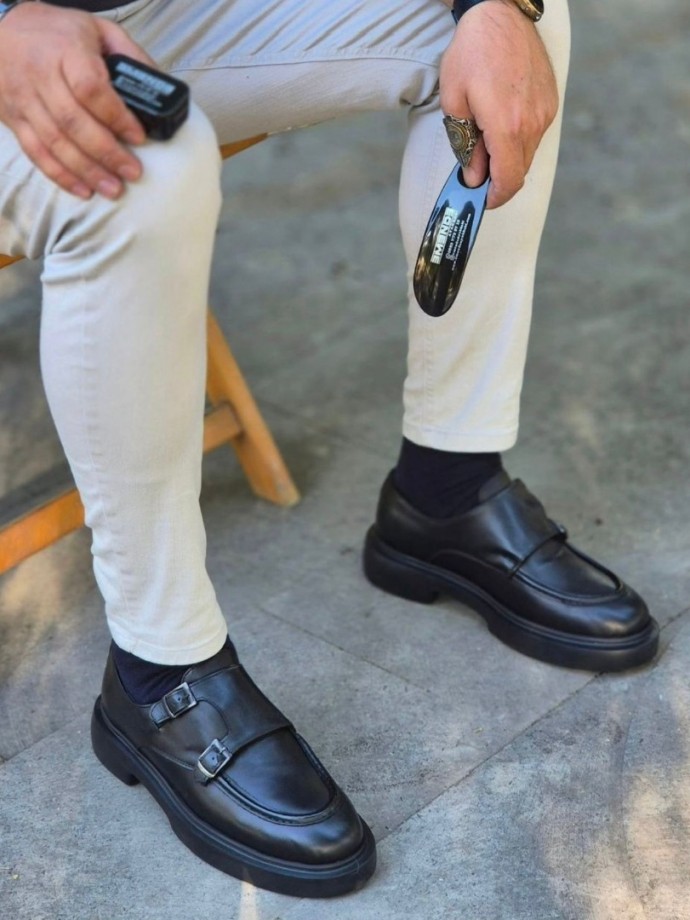 2025 YENİ SEZON EVA  ÇIFT TOKALI MODEL SİYAH DERİ 