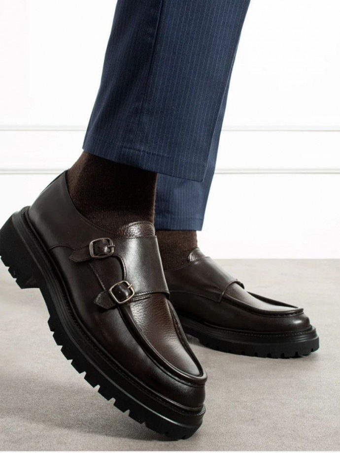 2025 YENİ SEZON EVA  ÇIFT TOKALI MODEL KAHVE DERİ