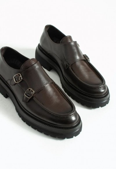 2025 YENİ SEZON EVA  ÇIFT TOKALI MODEL KAHVE DERİ