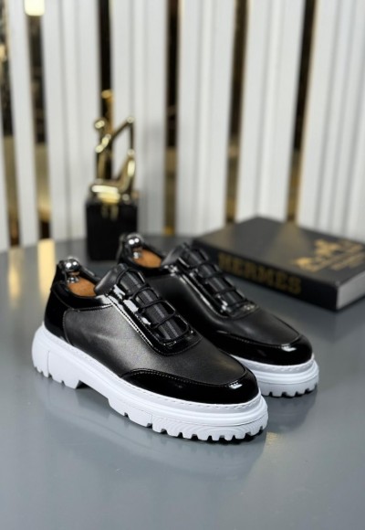  YENİ SEZON CASUAL ZRA MODEL - SİYAH RUGAN VE MAT DERİ