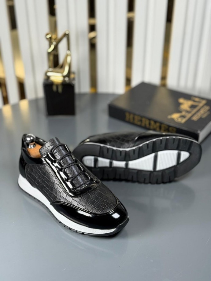 YENİ SEZON SPOR ZRA MODEL - SİYAH RUGAN VE KROKAN DERİ