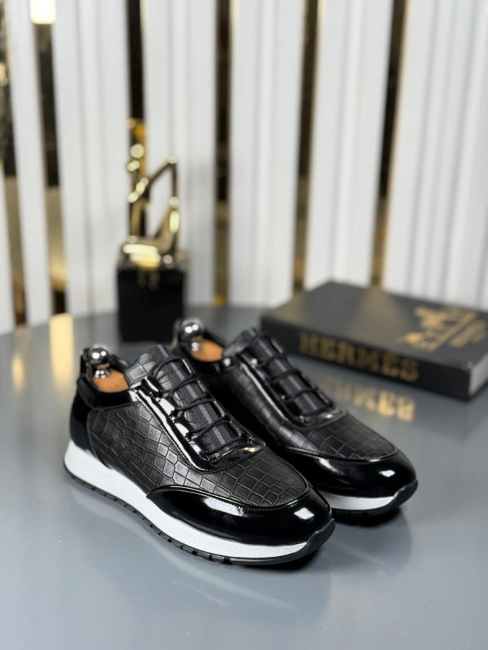 YENİ SEZON SPOR ZRA MODEL - SİYAH RUGAN VE KROKAN DERİ