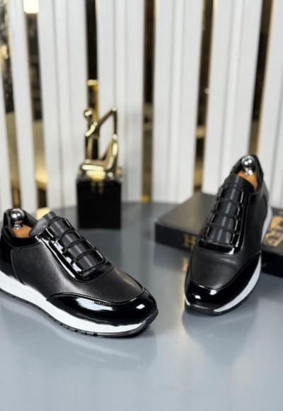 YENİ SEZON SPOR ZRA MODEL - SİYAH RUGAN VE MAT DERİ