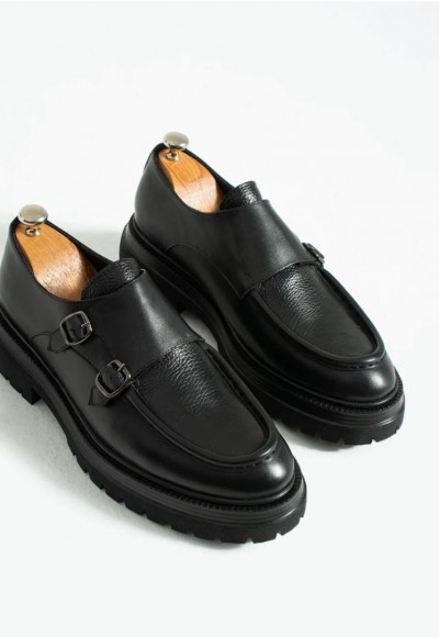 2025 YENİ SEZON EVA  ÇIFT TOKALI MODEL SİYAH DERİ