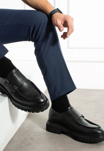 2025 YENİ SEZON EVA  ÇIFT TOKALI MODEL SİYAH DERİ