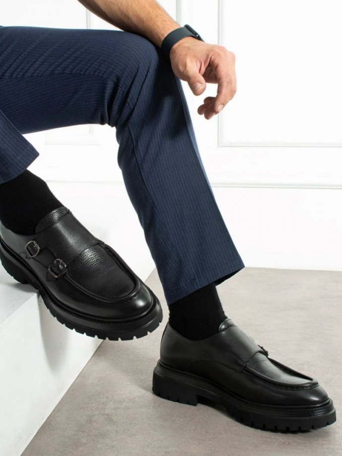 2025 YENİ SEZON EVA  ÇIFT TOKALI MODEL SİYAH DERİ