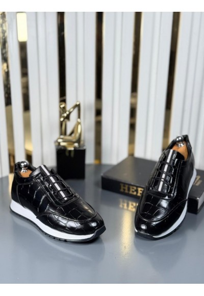 YENİ SEZON SPOR ZRA MODEL - SİYAH KROKAN DERİ