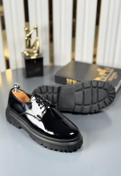 ENİ SEZON CASUAL  MODEL - SİYAH RUGAN DERİ