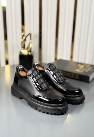  YENİ SEZON CASUAL ZRA MODEL - SİYAH RUGAN VE MAT DERİ