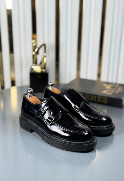 YENİ SEZON CASUAL ÇİFT TOKA MODEL - SİYAH RUGAN DERİ