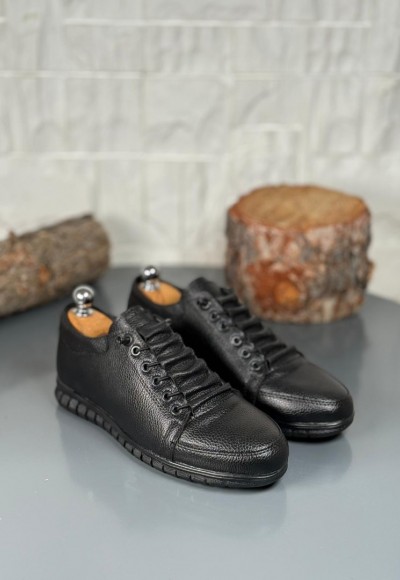  YENİ SEZON CASUAL KIŞLIK GÜNLÜK RAHAT MODEL - SİYAH PÜTÜR DERİ