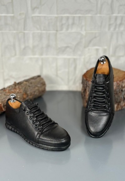  YENİ SEZON CASUAL KIŞLIK GÜNLÜK RAHAT MODEL - SİYAH PÜTÜR DERİ