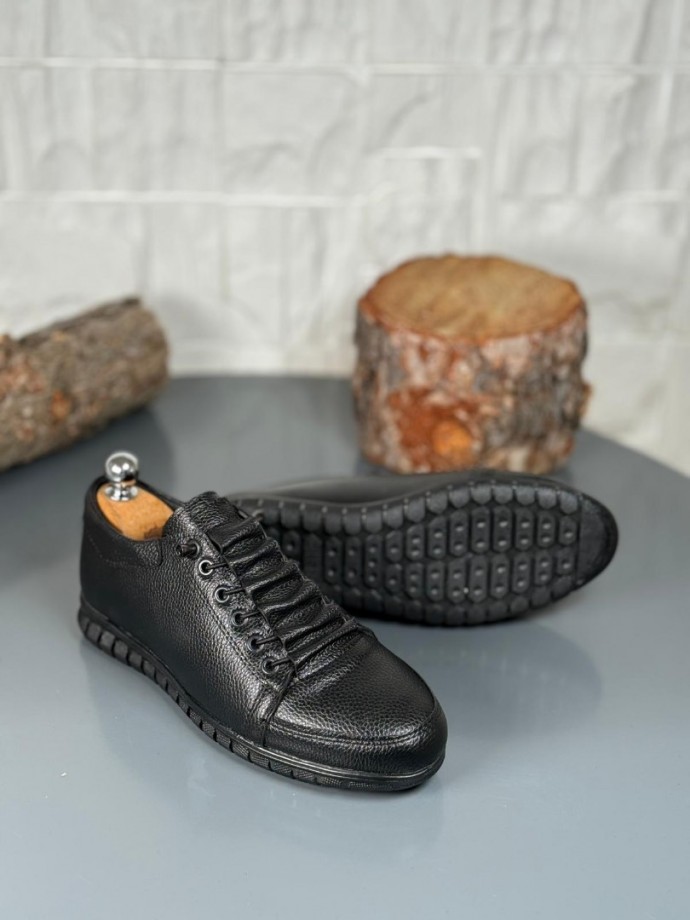  YENİ SEZON CASUAL KIŞLIK GÜNLÜK RAHAT MODEL - SİYAH PÜTÜR DERİ