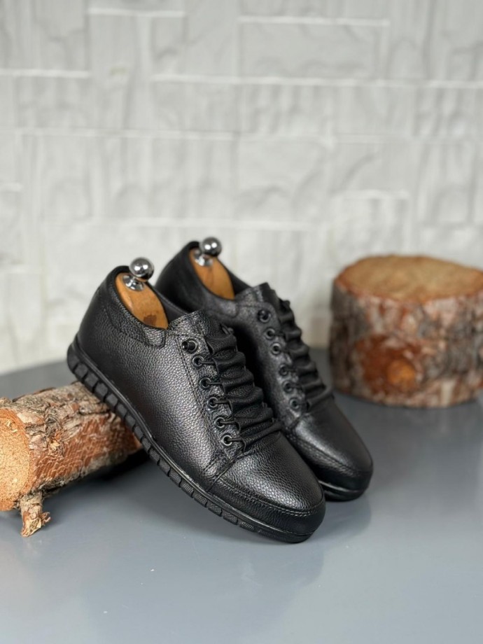  YENİ SEZON CASUAL KIŞLIK GÜNLÜK RAHAT MODEL - SİYAH PÜTÜR DERİ