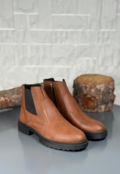 2025 KAHVE DERİ KIŞLIK CRAZY KAUÇUK TABAN BOT - TABA DERİ