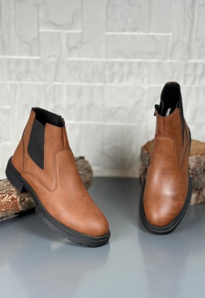 2025 KAHVE DERİ KIŞLIK CRAZY KAUÇUK TABAN BOT - TABA DERİ