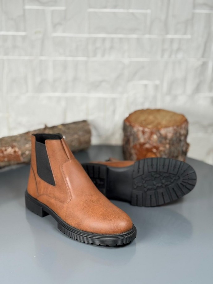 2025 KAHVE DERİ KIŞLIK CRAZY KAUÇUK TABAN BOT - TABA DERİ