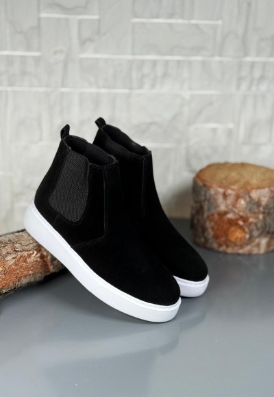 2025 SİYAH SÜET CHELSEA SISLEY EVA TABAN BOT - SİYAH SÜET