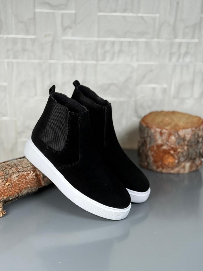 2025 SİYAH SÜET CHELSEA SISLEY EVA TABAN BOT - SİYAH SÜET