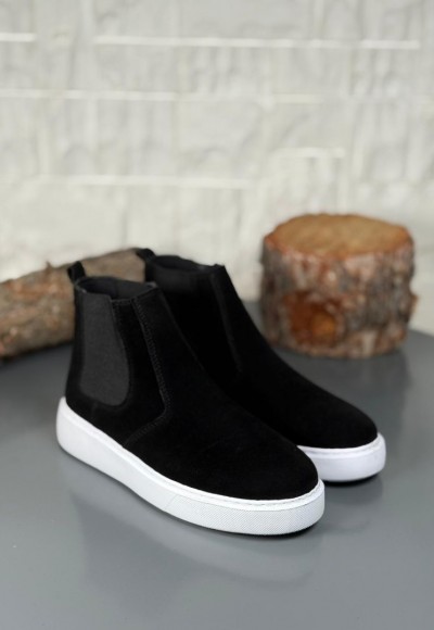 2025 SİYAH SÜET CHELSEA SISLEY EVA TABAN BOT - SİYAH SÜET