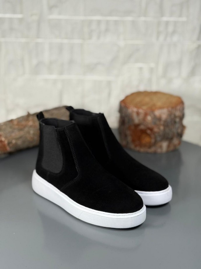 2025 SİYAH SÜET CHELSEA SISLEY EVA TABAN BOT - SİYAH SÜET