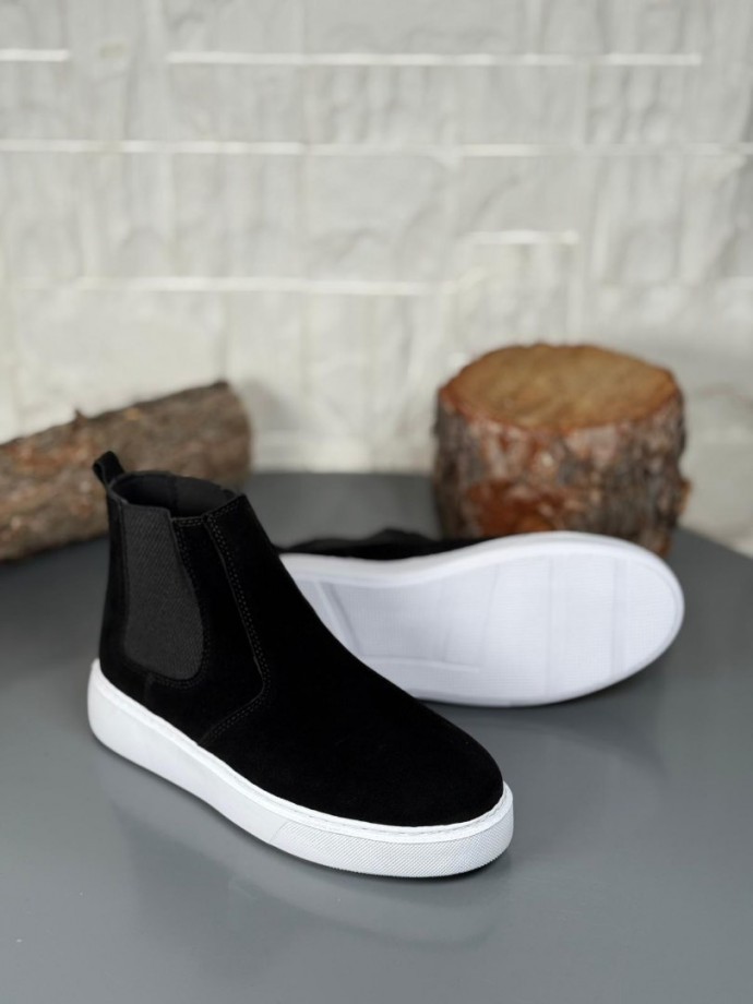 2025 SİYAH SÜET CHELSEA SISLEY EVA TABAN BOT - SİYAH SÜET