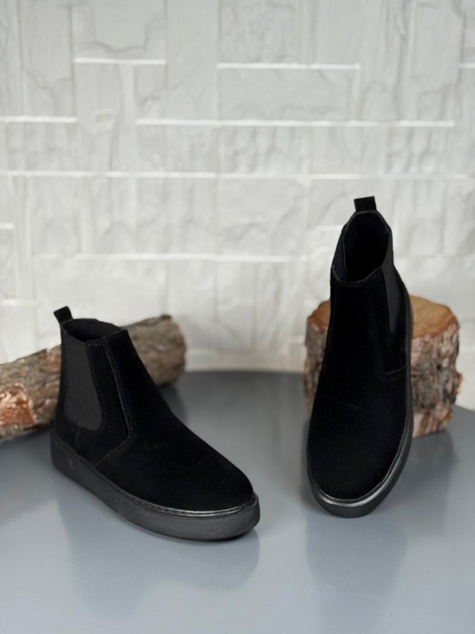 2025 SİYAH SÜET CHELSEA SISLEY EVA TABAN BOT - SİYAH SÜET