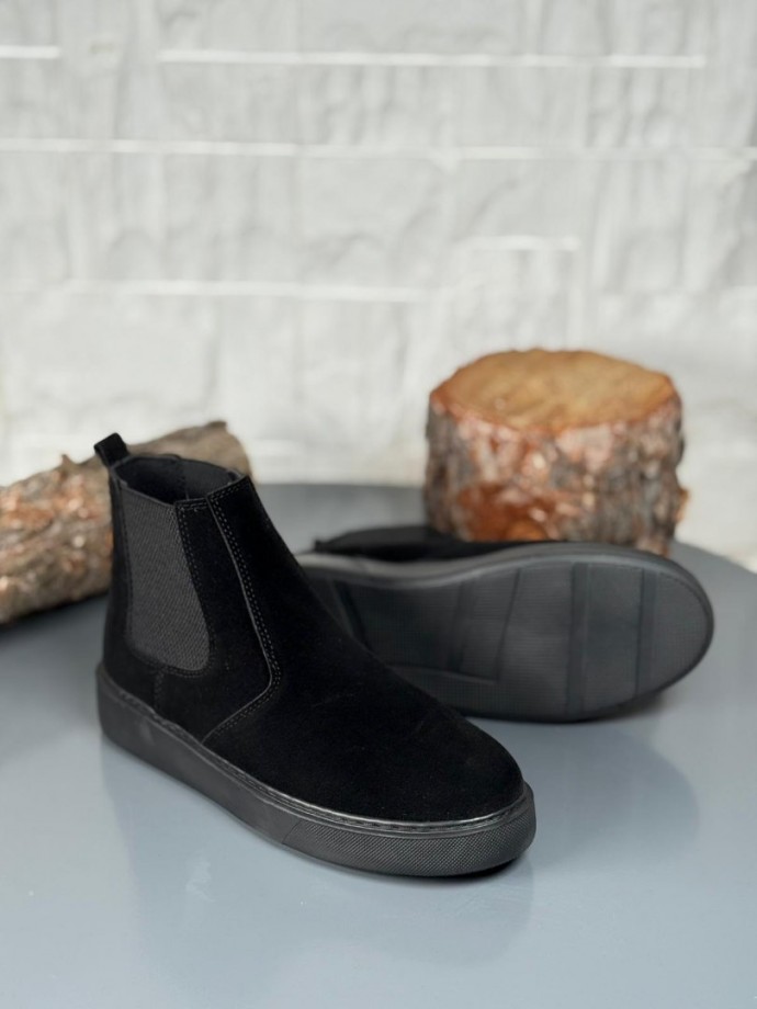 2025 SİYAH SÜET CHELSEA SISLEY EVA TABAN BOT - SİYAH SÜET