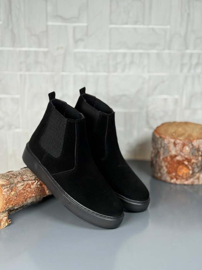2025 SİYAH SÜET CHELSEA SISLEY EVA TABAN BOT - SİYAH SÜET