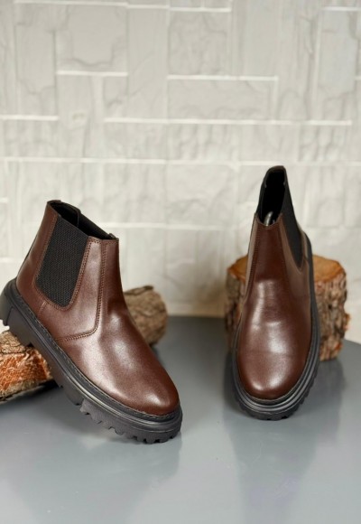  2025 KAHVE DERİ PRD BANDAJLI EVA TABAN BOT - KAHVERENGİ DERİ