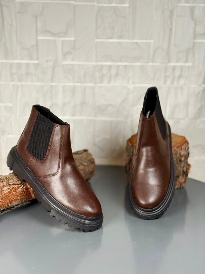  2025 KAHVE DERİ PRD BANDAJLI EVA TABAN BOT - KAHVERENGİ DERİ