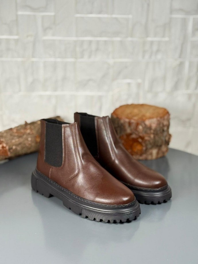  2025 KAHVE DERİ PRD BANDAJLI EVA TABAN BOT - KAHVERENGİ DERİ