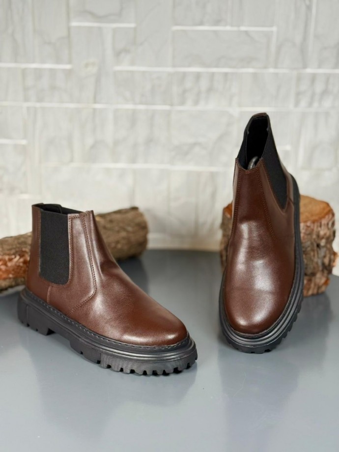  2025 KAHVE DERİ PRD BANDAJLI EVA TABAN BOT - KAHVERENGİ DERİ