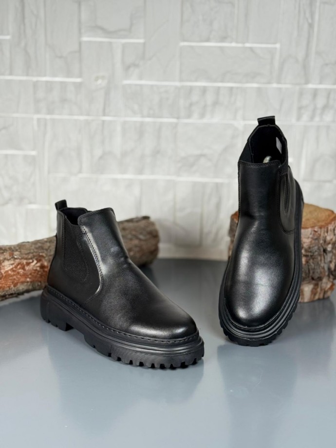  2025 SİYAH DERİ PRD BANDAJLI EVA TABAN BOT - SİYAH DERİ