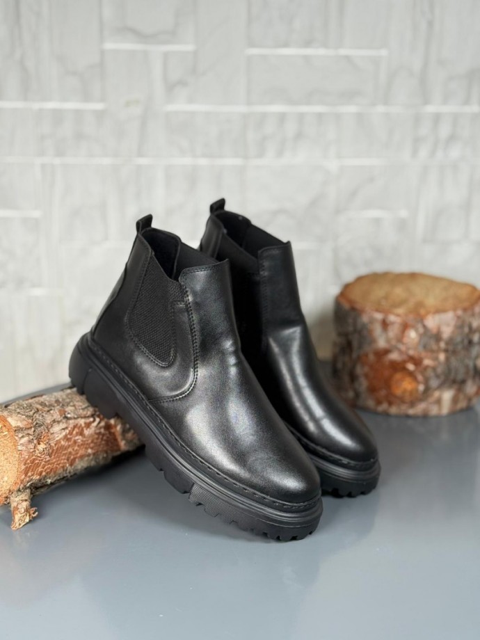  2025 SİYAH DERİ PRD BANDAJLI EVA TABAN BOT - SİYAH DERİ