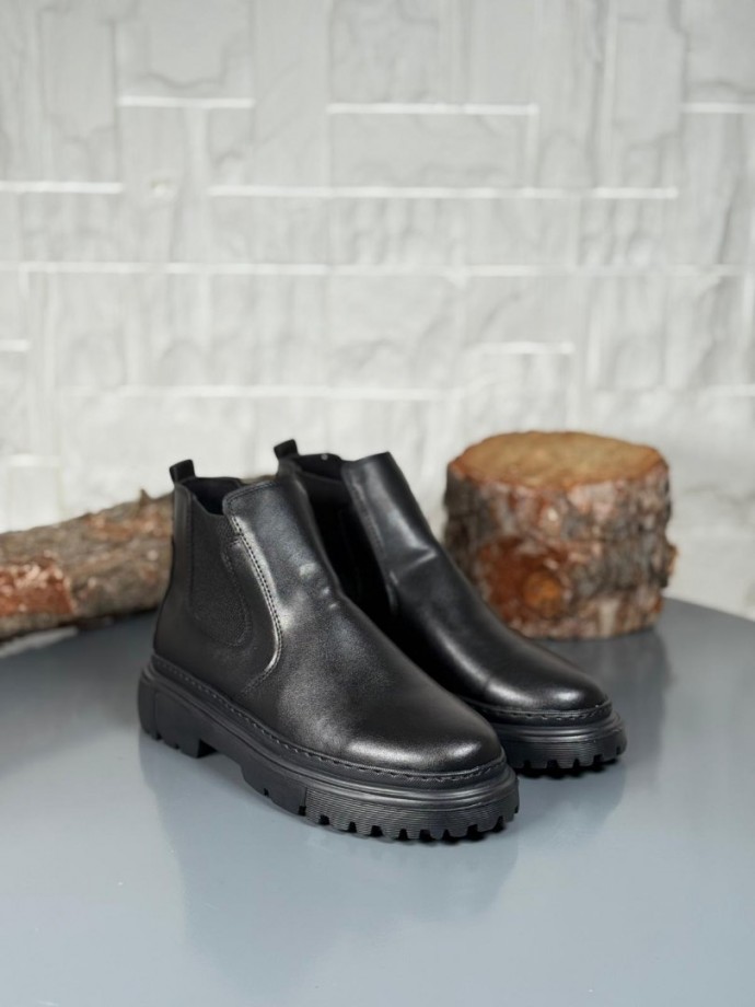  2025 SİYAH DERİ PRD BANDAJLI EVA TABAN BOT - SİYAH DERİ