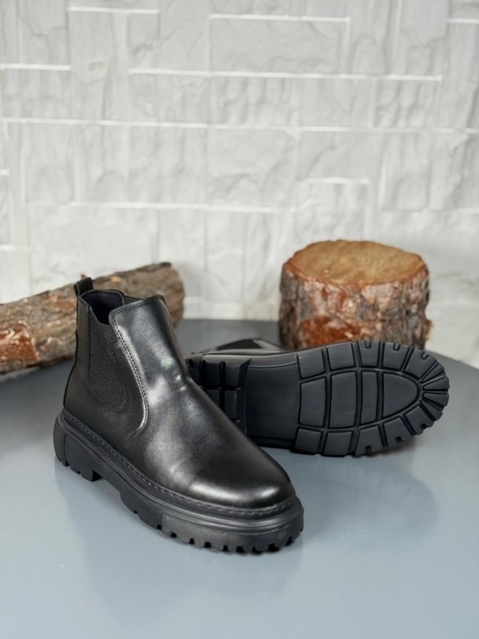  2025 SİYAH DERİ PRD BANDAJLI EVA TABAN BOT - SİYAH DERİ