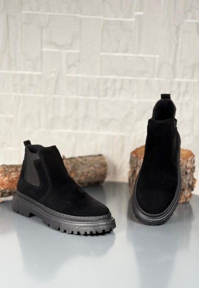  2025 SİYAH SÜET DERİ PRD BANDAJLI EVA TABAN BOT - SİYAH SÜET DERİ