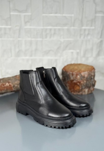  2025 SİYAH DERİ PRD FERMUARLI EVA TABAN BOT - SİYAH MAT DERİ