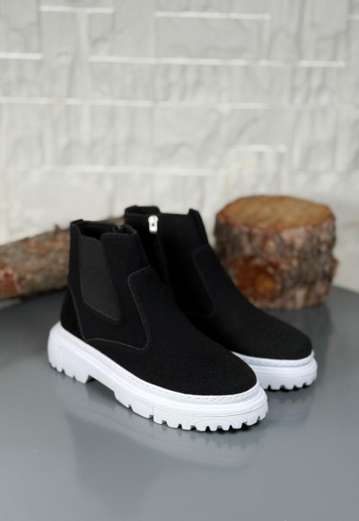  2025 SİYAH SÜET DERİ PRD FERMUARLI EVA TABAN BOT - SİYAH SÜET