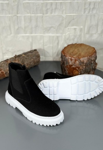  2025 SİYAH SÜET DERİ PRD FERMUARLI EVA TABAN BOT - SİYAH SÜET