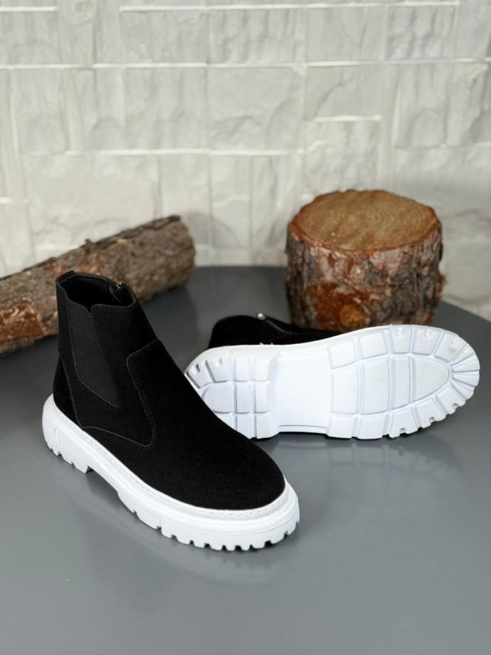  2025 SİYAH SÜET DERİ PRD FERMUARLI EVA TABAN BOT - SİYAH SÜET