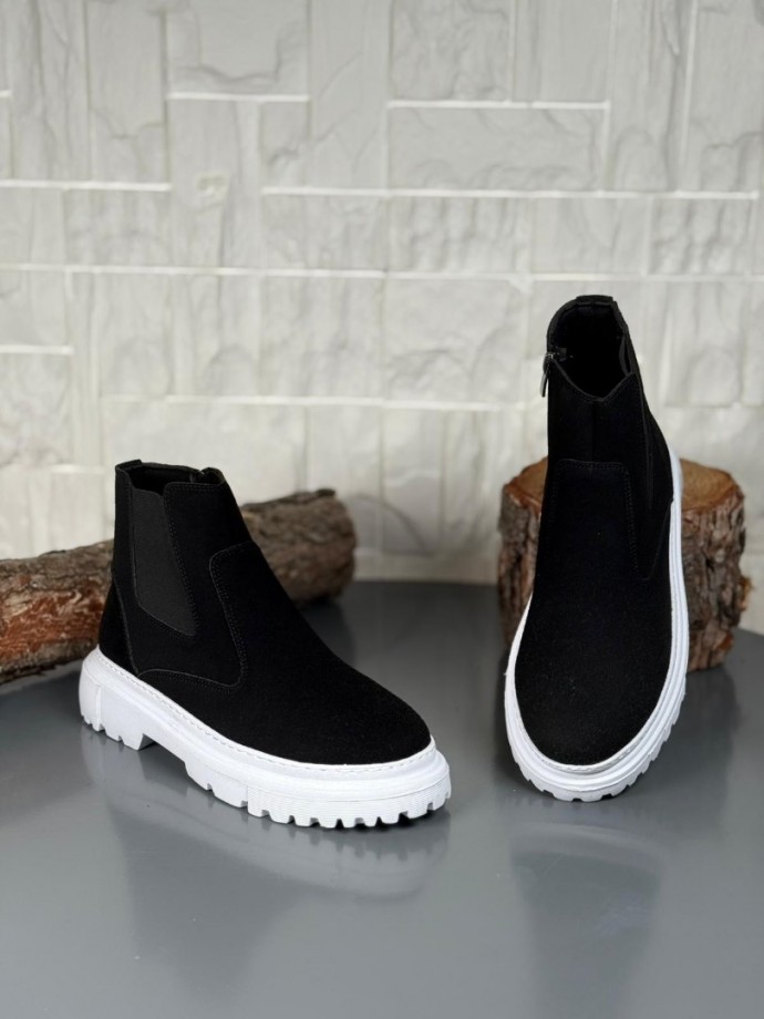  2025 SİYAH SÜET DERİ PRD FERMUARLI EVA TABAN BOT - SİYAH SÜET