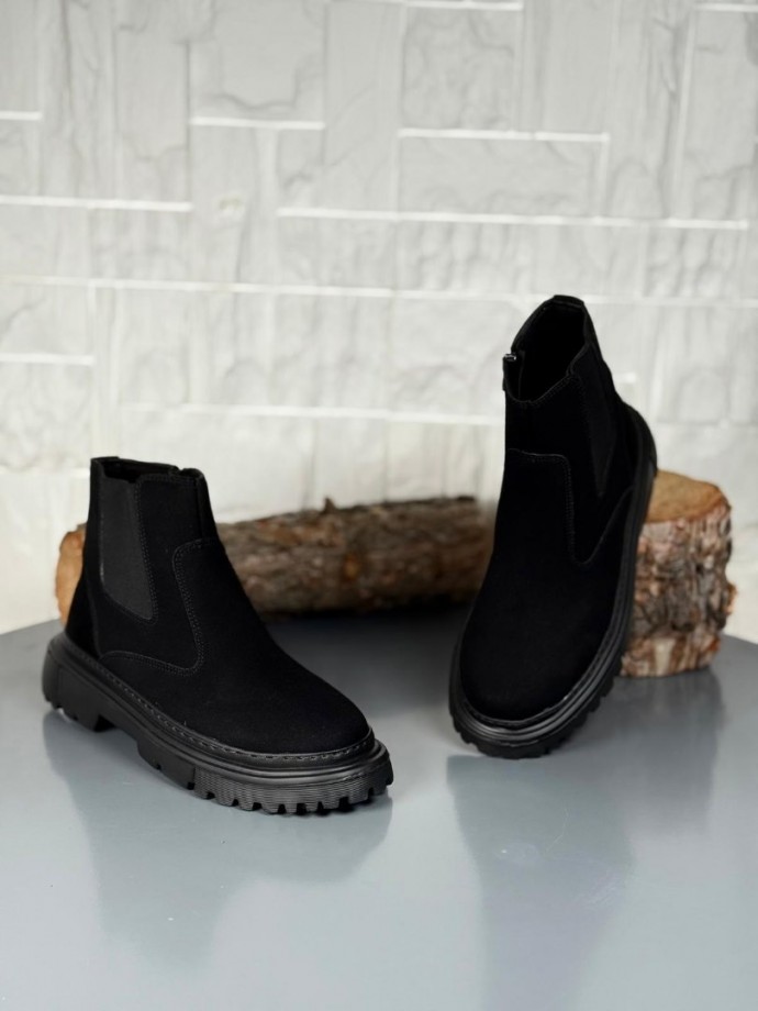  2025 SİYAH SÜET DERİ PRD FERMUARLI EVA TABAN BOT - SİYAH SÜET