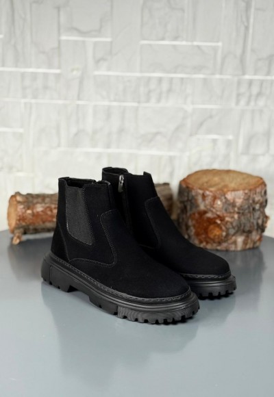  2025 SİYAH SÜET DERİ PRD FERMUARLI EVA TABAN BOT - SİYAH SÜET