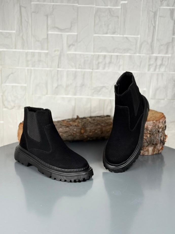  2025 SİYAH SÜET DERİ PRD FERMUARLI EVA TABAN BOT - SİYAH SÜET