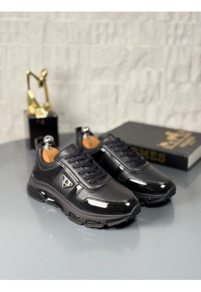 ORJ DERİ İTHAL PRD CASUAL/SPOR EVA TABAN - SİYAH RUGAN VE MAT