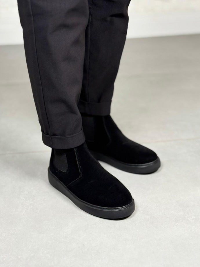 2025 SİYAH SÜET CHELSEA SISLEY EVA TABAN BOT - SİYAH SÜET