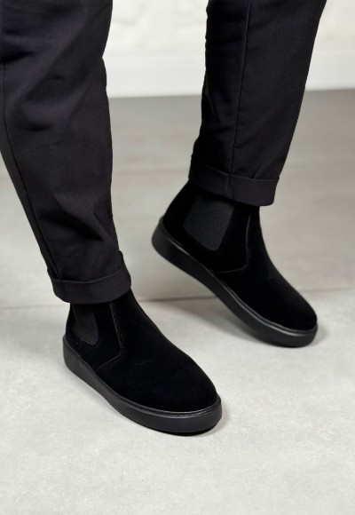 2025 SİYAH SÜET CHELSEA SISLEY EVA TABAN BOT - SİYAH SÜET